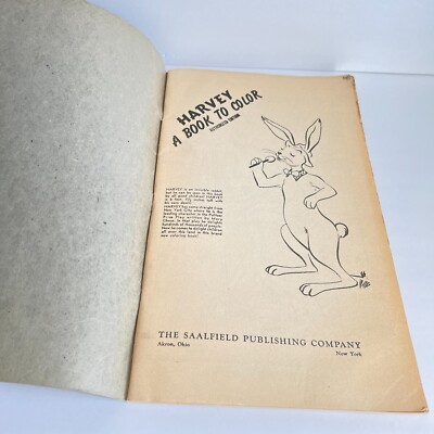 1940S HARVEY INVISIBLE RABBIT Coloring Book Authorized Edition
