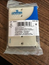 Leviton Ivory Quickconnect Wall Mount Type 630A Telephone Outlet Jack 40263-I
