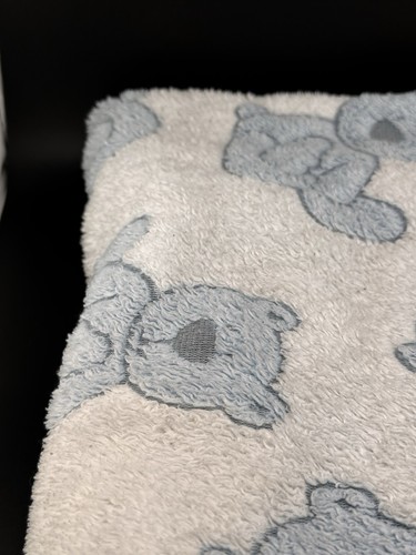 Stephan Baby weiß blau Teddybär Decke weich Fleece Security Lovey 30x40 LESEN - Bild 15 von 20