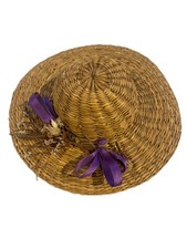 straw hat Doll bonnet vintage hat Dried Flowers Large
