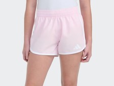 NWT Adidas Girls Woven Pacer Shorts Pink Girls XL 16 