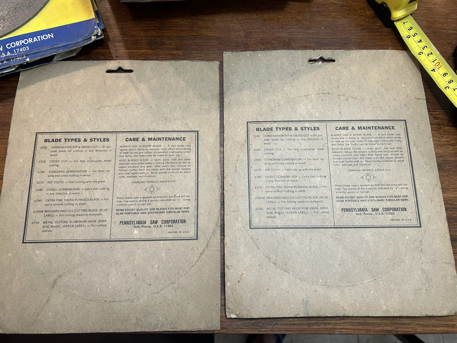 2 - 8" Masonry silicon blades vintage ..New Pennsylvania saw #295M cut off wheel