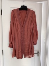 Pink Beaded Long Sleeve Dress