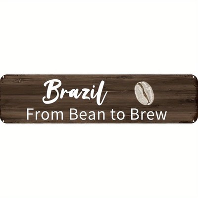 Vintage Metal Sign Unbranded Brazil Land Rich Aromas Funny Aluminum 18x4