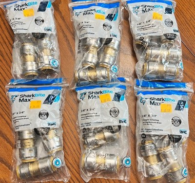 SharkBite Max URO16A4 (4 pk. 3/4'' x 3/4'' Straight Couplings)
