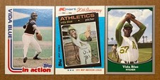Vida Blue 1982 Topps In Action, Kmart 20th Ann. & 1990 Pacific Baseball Legends