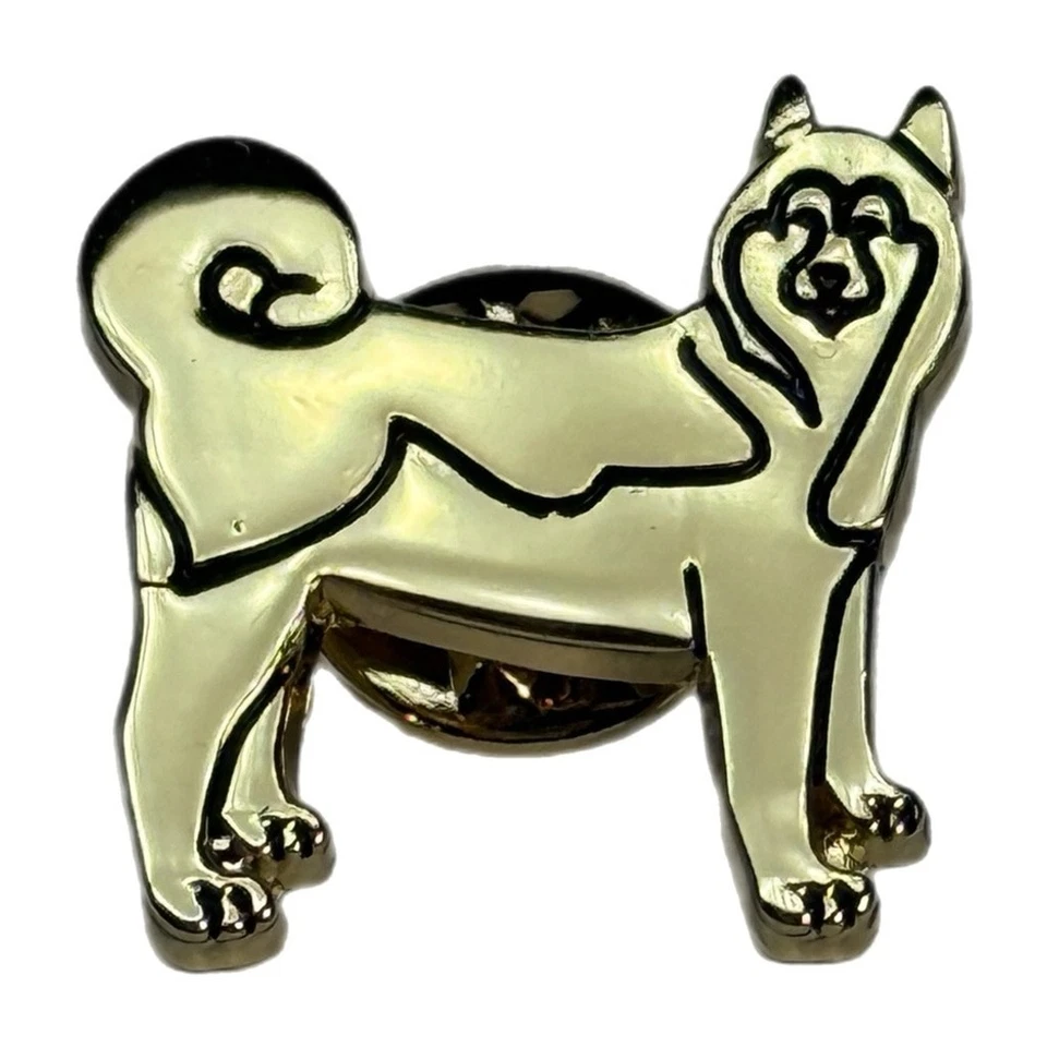 Burberry - Pin de solapa Husky para perro - Prendedor de sombrero - Latón - Burberry único - 3/4” x 3/4” Foto 2 de 4