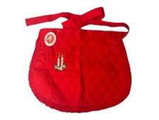 Vtg Christmas Country Classic Waist Apron Red NOS