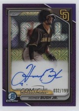 2024 Bowman Chrome Prospect Mega Box Purple Refractor Homer Bush Jr Auto 02u3