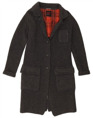 RIFLE Damen Strickmantel UK 10 Small grau Lammwolle AR01