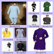 Mens Kurta only Clothes Fashion Shirt Mens Shorts Kurta Cotton Indian Dress
