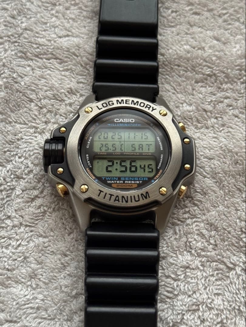 ☆専用☆CASIO カシオ 潜水王 DEP-700 チタン製 ダイバーズ 腕時計 Vintage Casio Digital Watch Dep-700 Titanium Diver Scuba Log