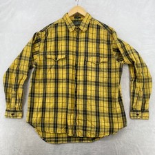 Sutter Creek Levi Strauss Men's Plaid Flannel Long Sleeve Shirt Yellow Black XL