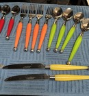 Vintage CAMBRIDGE Stainless Steel Flatware, 20 Piece Setting Rainbow Colors — photo 8