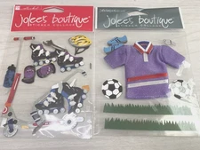 2 Jolee's Boutique soccer scooter sports Scrapbook Stickers Embellishments