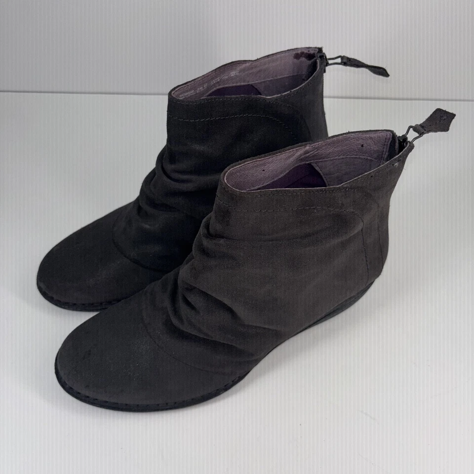 Botines Dansko Arisa para mujer EE. UU. 10,5-11 UE 41 gris gamuza tacón bajo de cuña Foto 2 de 4