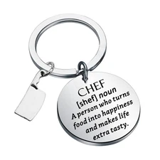 Chef Keychain, Kitchen Knife Charm, Chef Appreciation, Culinary School Gift