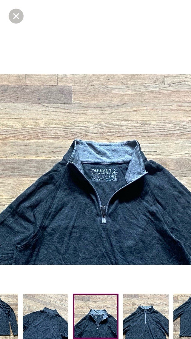 Faherty Cloud Quarter Zip Pullover Size Medium Ch… - image 7