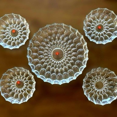 HOYA CRYSTAL Plate Plate(28cm/11.02'')/Plate*4(17cm/6.69'') set HOYA CRYSTAL HOYA
