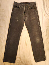 Vintage 1990 Men Levi's 501 Gray Charcoal Jeans Button Fly Distressed 28x27 READ