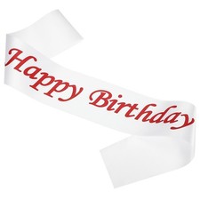 Birthday Girls Sash, Birthday Sash for Women Satin Queen Sash, White