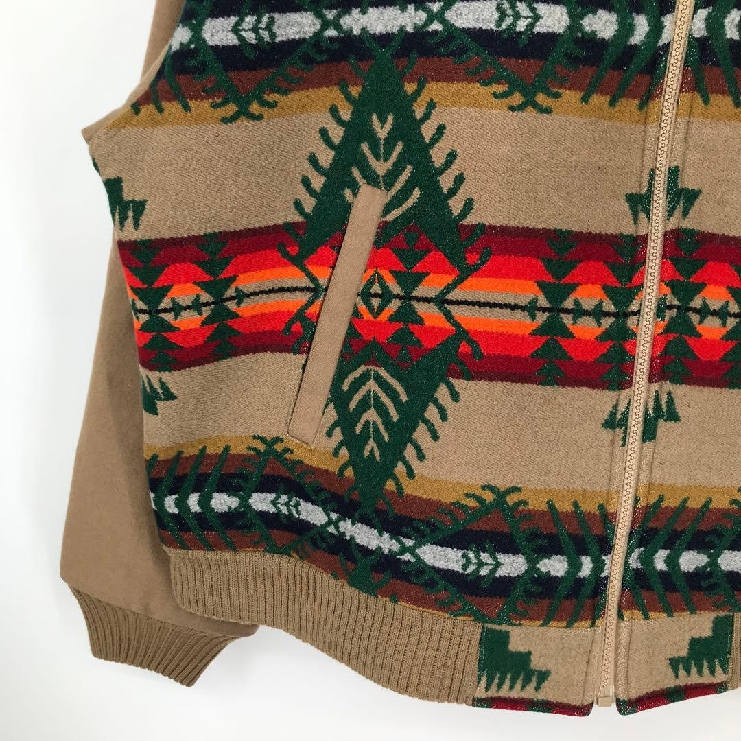 Pendleton XL Beige Wool Native Pattern Made in US… - image 4