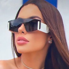 Luxury Brand Designer Women Rimless Sunglasses White Black Retro Fashion