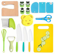 17PCS Kids Cooking Set Montessori Kitchen Toys with Safe Knives