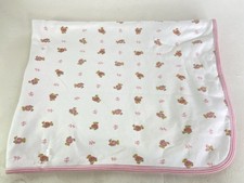 Ralph Lauren Baby Girl Blanket Polo Bear Pink Cotton Lovey FLAWED
