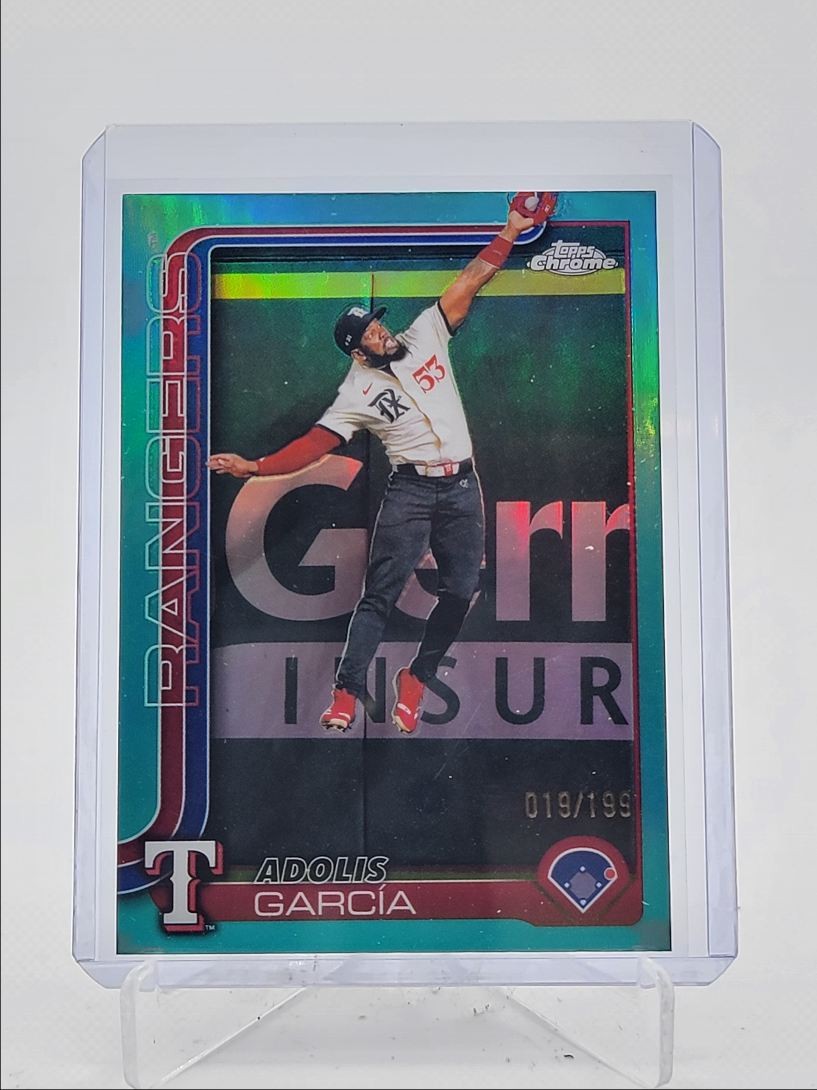 ADOLIS GARCIA 2025 TOPPS CHROME AQUA REFRACTOR RANGERS /199 Q3967