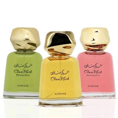Choco Musk Original,Pistachio, Marshmallow EDP Sprays 100ml by Al Rehab (Bundle)