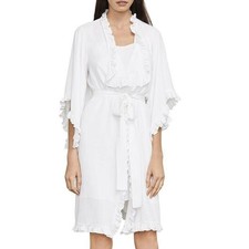 NWT BCBG MAX AZRIA Denisa Woven Cocktail Ruffled Mini Dress 268 WHITE XXS