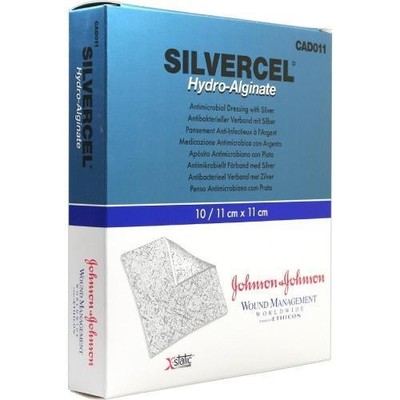 SILVERCEL Hydroalginat Verband 11x11cm 10St Kompressen PZN 32164