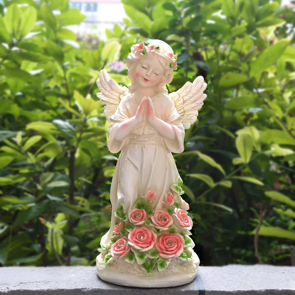 Garden Decor Angel Statue, Outdoor Patio Garden Sculptures & Statues, Solar Yard - image 2 of 4