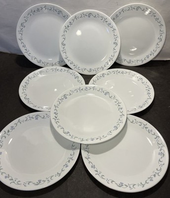 8 Pc Set Vtg Corelle Vitrelle Country Cottage Dinner Plates  10 1/4'' Heart Vine 