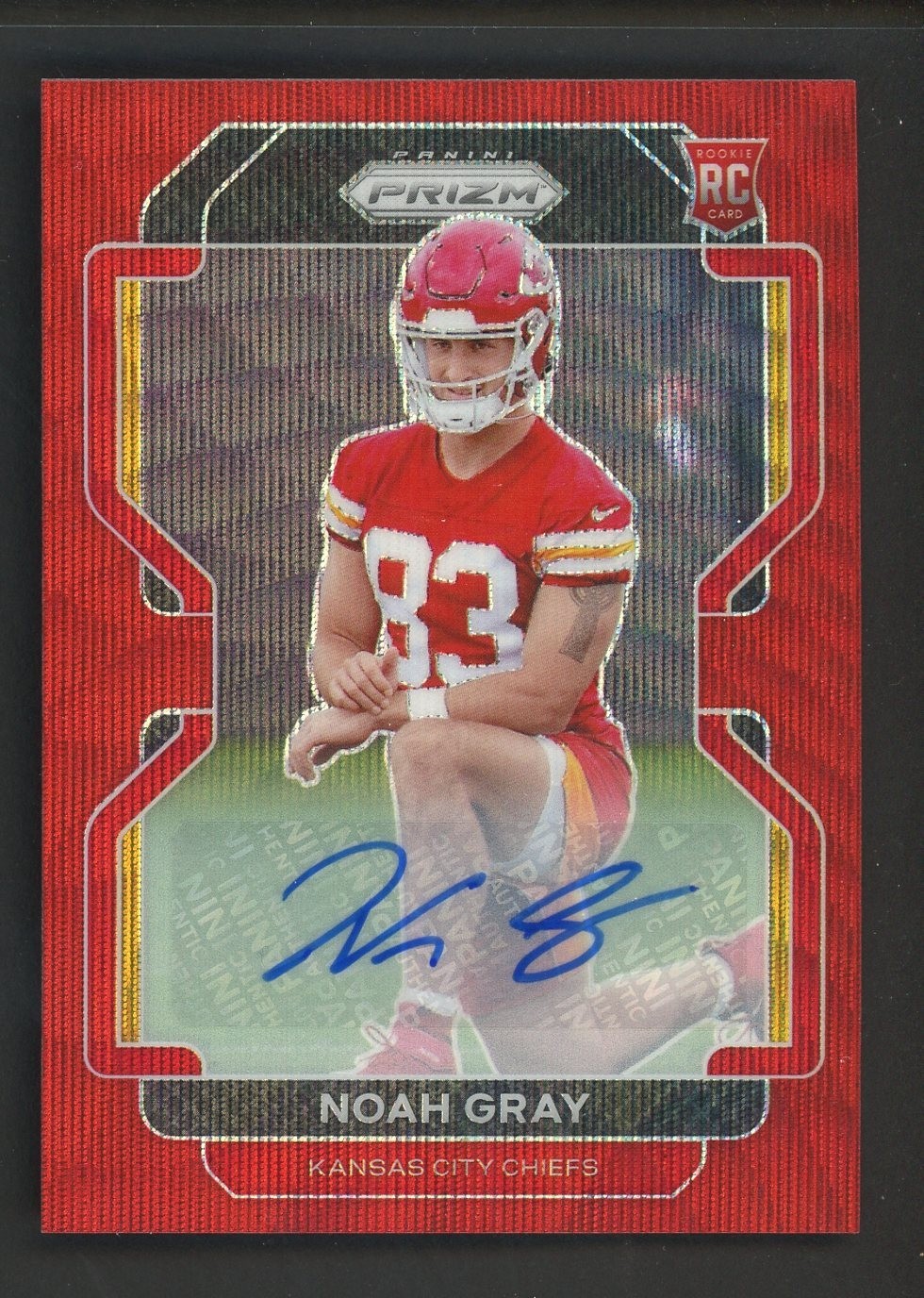 Noah Gray Panini Prizm #418 Autograph Red Wave