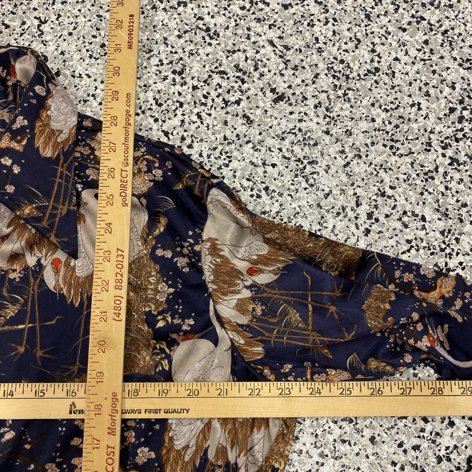 Vintage Burma Bibas Shirt Mens Large Long Sleeve Floral Art Colorful Button - Image 4 of 4