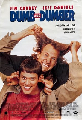 Original 1994 Dumb and Dumber Movie Poster Jim Carrey Jeff Daniels 27x40