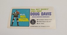 Vintage 1966 Mattel Major Matt Mason Doug Davis Bio Card Insert Astronaut Space