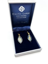 VTG Celtic Lands Sea Gems Collection Blue Enamel & Gold-Plated Teardrop Earrings