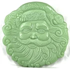 Cracker Barrel Jadeite Jade Glass Santa Claus 11" Plate Serving Platter Vintage