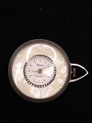 Ladies Vintage Lucerne Swiss Pendant Watch Mother Of Pearl  1.25'' Parts / Repair