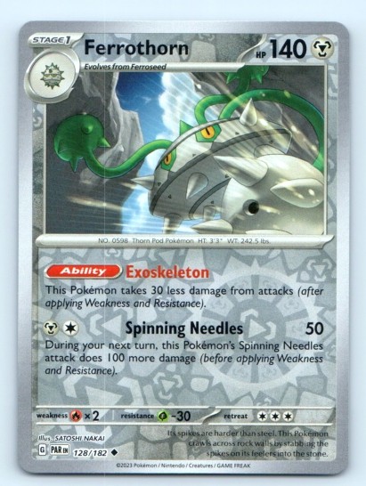 Pokemon TCG ~ Ferrothorn 128/182 ~ Uncommon Reverse Holo English Near Mint