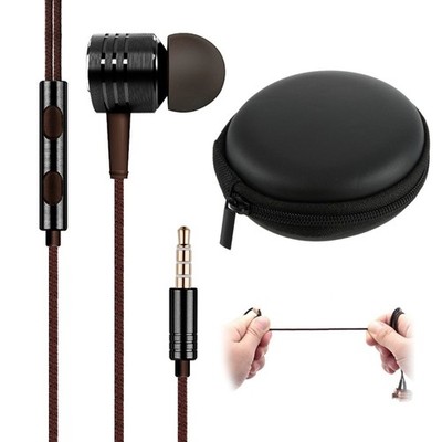 Piston Schwarz In-Ear Kopfhörer Ohrhörer Headset mit Hardcase für Xiaomi LG HTC