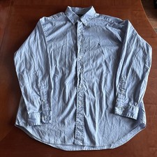 Polo Ralph Lauren Shirt Mens 17 34/35 Blue Button Down Cotton Oxford Classic Fit