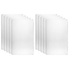 10pcs Metal Business Card 3x2x0.02" Mirror Laser Engrave Adhesive Silver