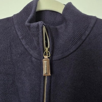 Rainforest Full Zip Cardigan Classic, Preppy , Navy Sz M