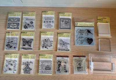 Studio 112 & Mary Engelbreit Clear Mini Stamps & Blocks Variety Lot Of  17