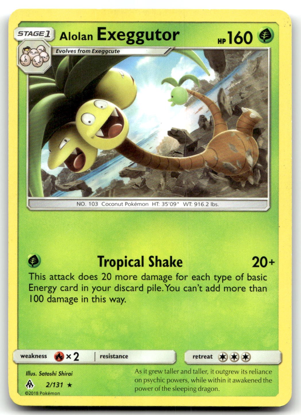 Alolan Exeggutor 2/131 SM - Forbidden Light Rare Normal Pokemon TCG LP