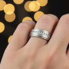 8mm Silver Titanium Wedding Ring – brushed CZ Eternity Stepped Edge Band — photo 5